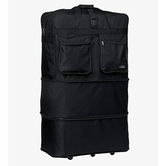 30 inch Wheeled Spinner Suitcase Luggage Expandable Rolling Duffel Bag Black