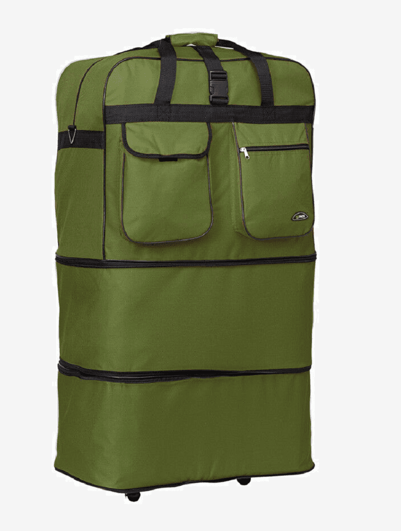 30 inch Wheeled Spinner Suitcase Luggage Expandable Rolling Duffel Bag Khaki