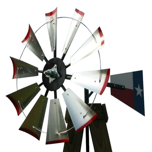 30-inch Windmill Head w/Texas Flag Tail & Instructions to Build an 8-foot Tall Windmill