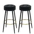 30 inches Modern Round Bar Stools Set of 2, Upholstered Dining Chair