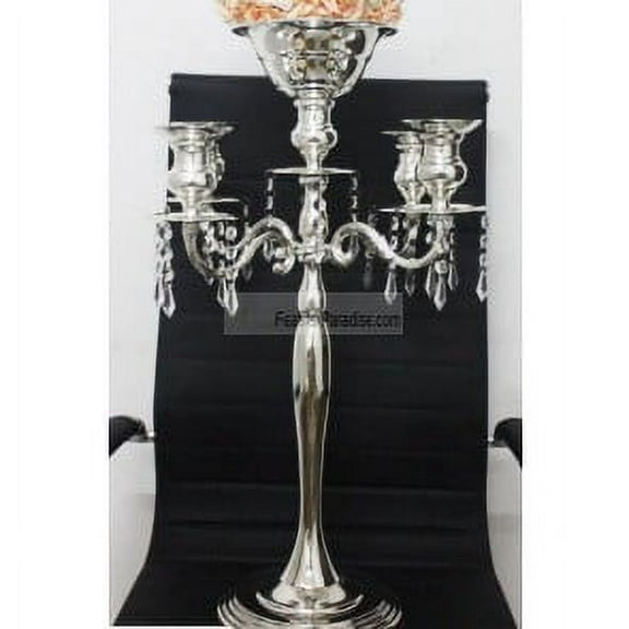 30 inches Silver 5 Arms Candelabra/ Floral Riser/Wedding Centerpieces/Flower Ball Stand
