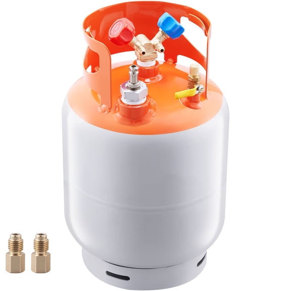 30 lb Refrigerant Recovery Tank with Float Switch and Adapter - Reusable HVAC Solution for All Refrigerants, Overflow Prevention