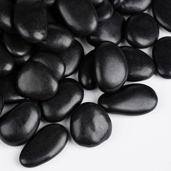 30 lbs Black Rocks for Planters, 1"-2" Decorative Rocks for Potted Plants, Polished Garden Stones for Outdoor Landscaping, Walkways, Yard, River Rocks for Flower Pots, Vase