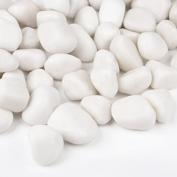 30 lbs White Rocks for Landscaping, 1-2 inch Decorative Rocks for Plants Indoor, Large Polished River Rocks for Garden, Outdoor Landscaping, Walkways, Yard, Plants Pots, Vases, Crafts