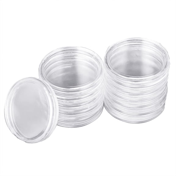 30 mm Coin Capsules Round Plastic Holder Case with Storage Organizer Box for Collection Supplies (4 Pack)