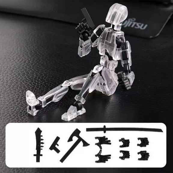 30% off!T13 Action Figure Set, Titan 13 Robot Action Figure 3D Printed robo 13 Action Figure Articulated, Dummy 13 Lucky 13 Gift for Collectors Desktop Decorations,Black