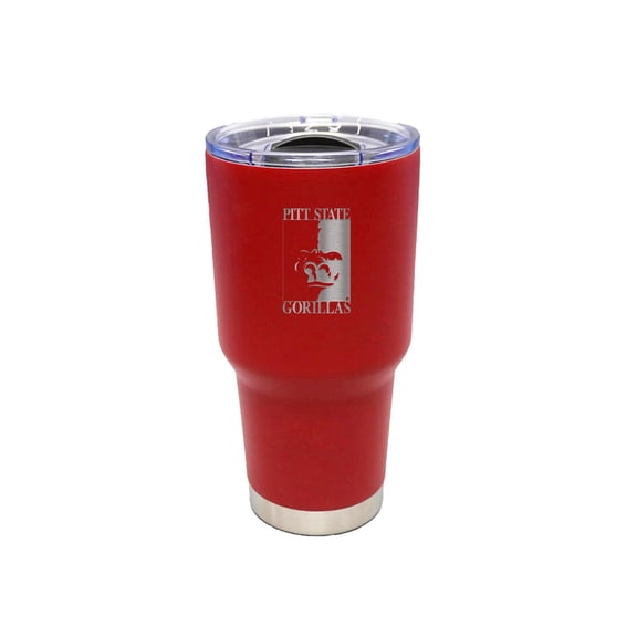NCAA Pittsburg State Gorillas 30 ounce Stainless Steel Tumbler in Team Color with Team Logo