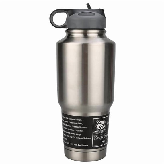 30 oz 304 Stainless Steel Tumbler - Double Wall with Screw-On Flip-Up Straw Lid
