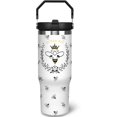 thumbnail image 1 of 30 oz Bee Tumbler with Handle Gifts for Bee Lover 30oz Stainless Steel Travel Cup Mug Water Bottle, 1 of 6