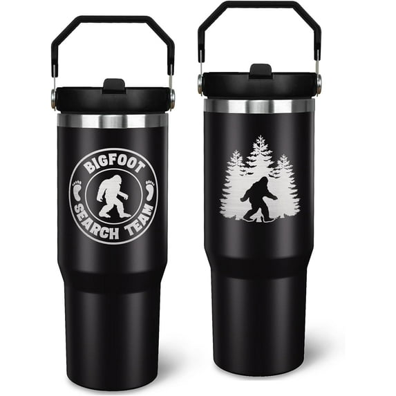 30 oz Bigfoot Gifts Sasquatch Tumbler Big Foot Camping Gift for Women and Men Stainless Steel Travel Cup Mug Water Bottle
