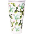 thumbnail image 1 of 30 oz Cactus Tumbler, Stainless Steel Double Wall Insulated Vacuum Coffee Cup, Cute Cactus Print Drinking Thermos Travel Mug with Sliding Lid for Women Gifts, 1 of 6