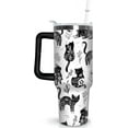 thumbnail image 1 of 30 oz Cat Tumbler with Handle and Straw, Boho Kitty Stainless Steel Vacuum Insulated Travel Coffee Mug Cup Water Bottle, Cats Stuff Accessories Decor Gifts for Women Girls, 1 of 6