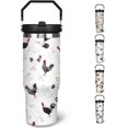 thumbnail image 1 of 30 oz Chicken Tumbler With Handle and Straw, 30oz Rooster Flip Straw Tumbler Insulated Coffee Travel Mugs Cup Water Bottle Chicken Gifts for Elephant Lovers Women Girls, 1 of 6