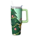 thumbnail image 1 of 30 oz Christmas Elk Ornaments Tumbler with Handle and Straw, Stainless Steel Insulated Cup 30 oz, Leak Proof Holiday Mug, Festive Gift, 1 of 5