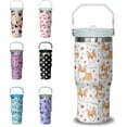 thumbnail image 1 of 30 oz Corgi Coffee Tumbler with Handle and Straw, Dog Lovers Stainless Steel Insulated Cup with Flip Straw,Travel Coffee Mug Water Bottle,Christmas Birthday Mothers Day Gifts for Women Animal Lovers, 1 of 6