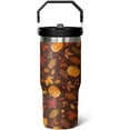 thumbnail image 1 of 30 oz Fall Pumpkin Flip Tumbler Insulated Stainless Tumbler, Fall Travel Coffee Cup Water Botter, Autumn Fall Gift for Thanksgiving Christmas, 1 of 6