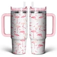 thumbnail image 1 of 30 oz Flamingo Tumbler with Handle, 1 of 1