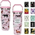 thumbnail image 1 of 30 oz Flip Straw Tumbler with Top Handle Resuable Vacuum Insulated Flip Top Water bottle for Home Office Car Dishwasher Safe, 1 of 6