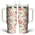 thumbnail image 1 of 30 oz Flower Tumbler with Handle Holiday Gift for Friends Family, 1 of 1