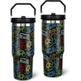 thumbnail image 1 of 30 oz Gamer Tumbler with Straw, 30oz Gaming Flip Straw Tumbler Insulated Coffee Travel Mugs Cup Water Bottle Gamer Gifts for Men Dad Boy Boyfriend, 1 of 6