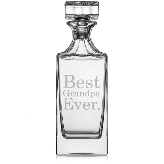 30 oz Glass Whiskey Decanter with Glass Stopper Gift Best Grandpa Ever