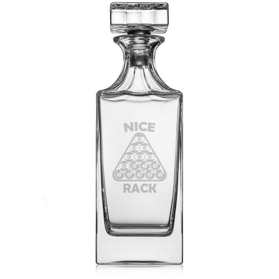 30 oz Glass Whiskey Decanter with Glass Stopper Gift Nice Rack Funny Billards Pool