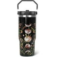 thumbnail image 1 of 30 oz Goth Moon Tumbler with Handle Flip Straw Gothic Flower Coffee Mug Leak Proof Insulated Cup Water Bottle Witchy Decor Gifts for Women, 1 of 6