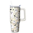 thumbnail image 1 of 30 oz Halloween Trick Treat Pumpkin Tumbler Insulated Stainless Tumbler, Spooky Ghost Coffee Cup Water Bottle, Holiday Gift Mug, 1 of 5