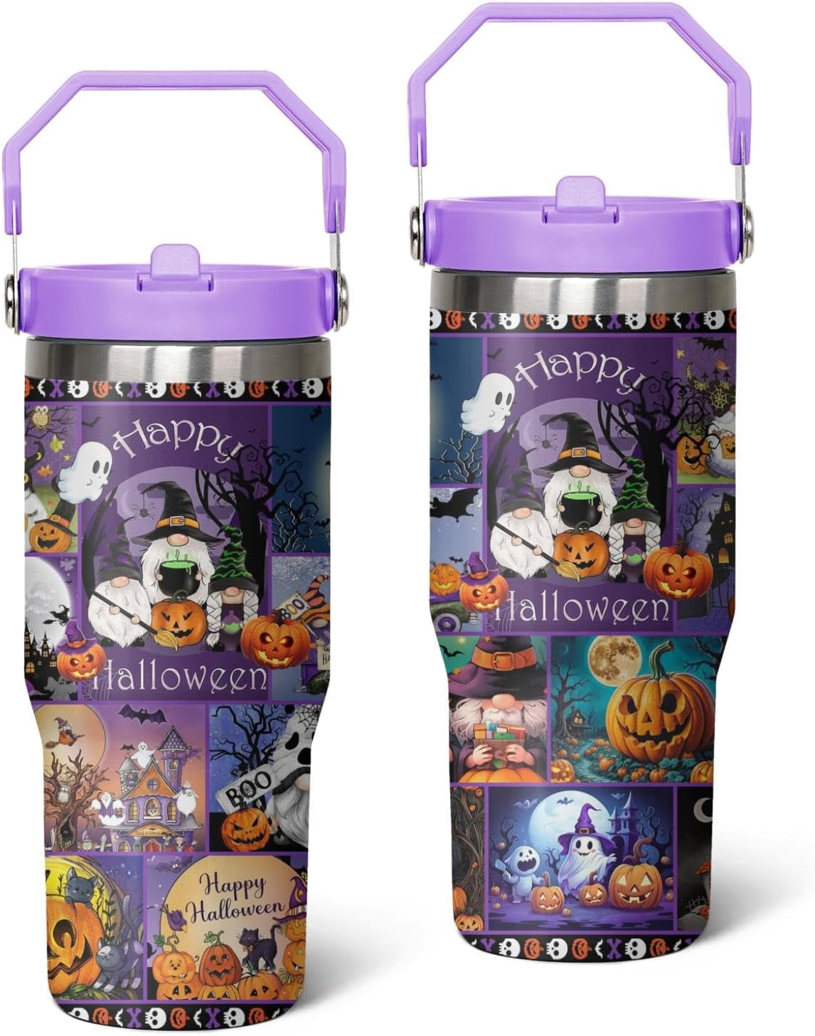 30 oz Halloween Tumbler Insulated Stainless Steel - Spooky Goth Ghost ...