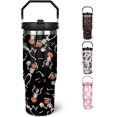 thumbnail image 1 of 30 oz Halloween Tumbler with Lid and Straw, Pumpkin Skeleton Goth Tumbler Insulated Coffee Travel Mugs Cup Water Bottle Cute Halloween Gifts for Women Girls, 1 of 6
