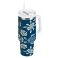 thumbnail image 1 of 30 oz Insulated Stainless Steel Tumbler Double Wall Stainless Steel Tumbler with 2-Way Drinking Abstract Turtle Pattern, 1 of 9
