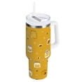 thumbnail image 1 of 30 oz Insulated Stainless Steel Tumbler Double Wall Stainless Steel Tumbler with 2-Way Drinking Honey Jars and Bees Pattern, 1 of 9