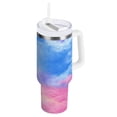 thumbnail image 1 of 30 oz Insulated Stainless Steel Tumbler Double Wall Stainless Steel Tumbler with 2-Way Drinking Tie-dye Clouds Pattern, 1 of 9