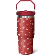 30 oz Love Heart Iceflow Flip Straw Tumbler Mug Cup with Lid,Valentines Day Gifts for Wife Girlfriend Bride Skinny Tumbler,Wifey Stainless Steel Insulated Tumbler Wife Bride