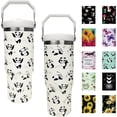 thumbnail image 1 of 30 oz Panda Flip Straw Tumbler with Top Handle for Panda Lover Resuable Vacuum Insulated Flip Top Water bottle for Home Office Car Dishwasher Safe White Panda, 1 of 6
