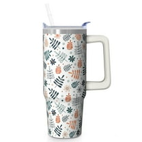 30 oz Santa Snowflake Christmas Tumbler with Handle and Straw, Stainless Steel Insulated Cup 30 oz, Leak Proof Holiday Mug, Winter Gift