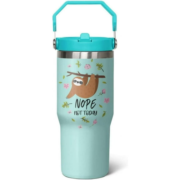 30 oz Sloth Flip Tumbler with lid and Straw,Sloth CoffeeTravel Mug Cup Water Botter,Sloth Gifts for Women,Sloth Stuff Decor Accessories