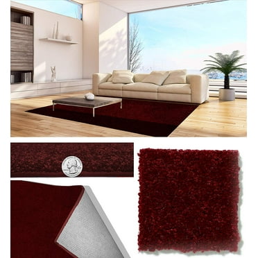 30 oz Soft and Cozy Area Rugs 1/2" Thick Cut Pile Polyester Material. Many Sizes Available (Color: Crimson )