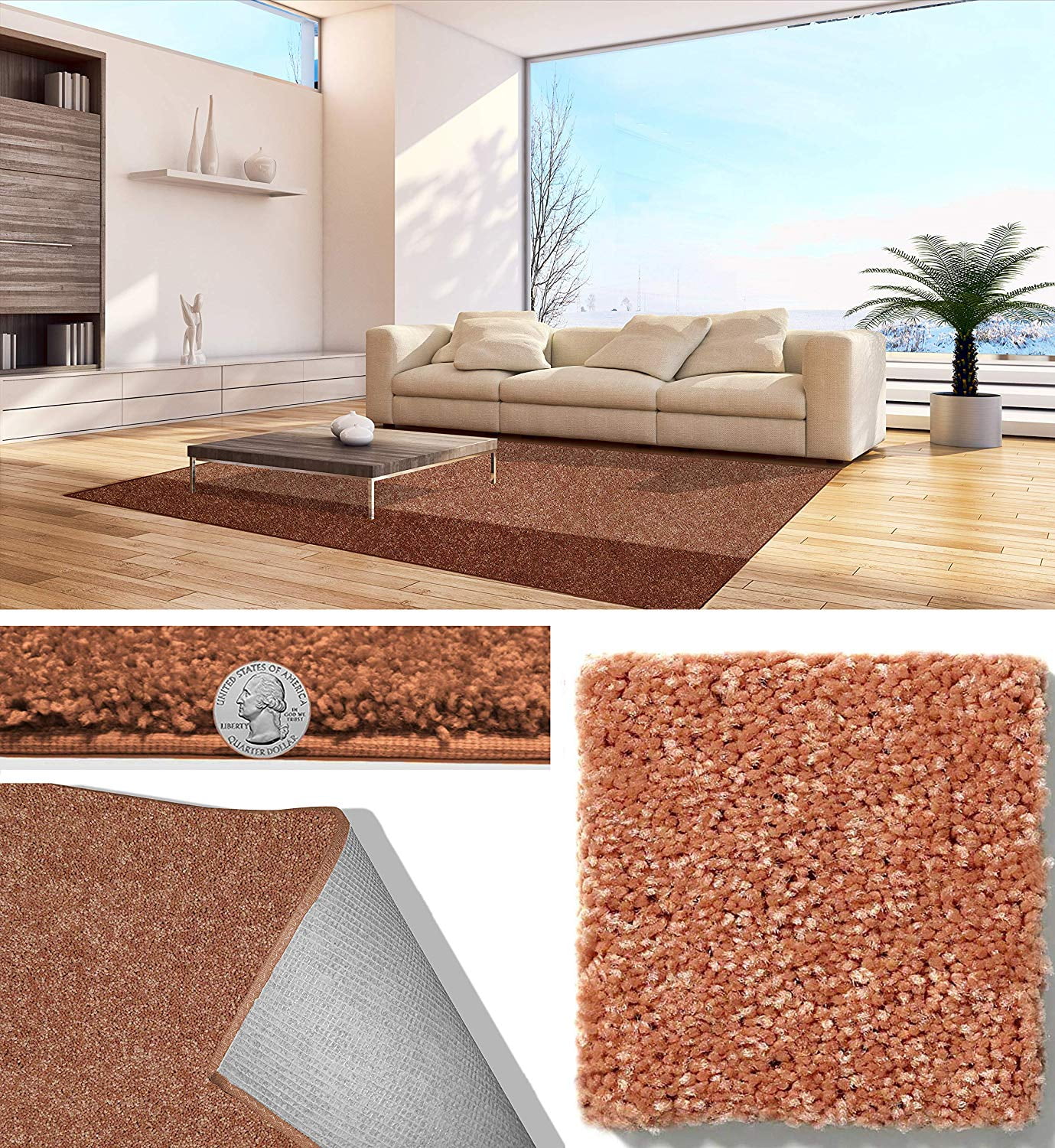 Soft Polyester Rugs 30 oz Soft and Cozy Area Rugs 1/2