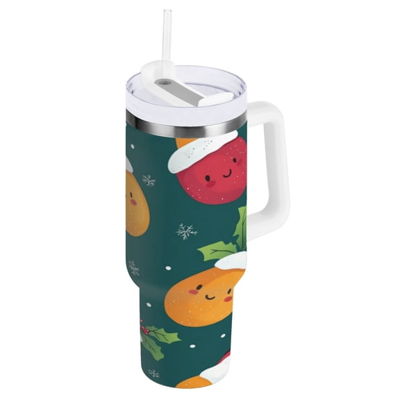30 oz Stainless Steel Tumbler Vacuum Insulated Leak Proof Stainless Steel Coffee Cup Water Bottles Cartoon Cute Christmas Mango