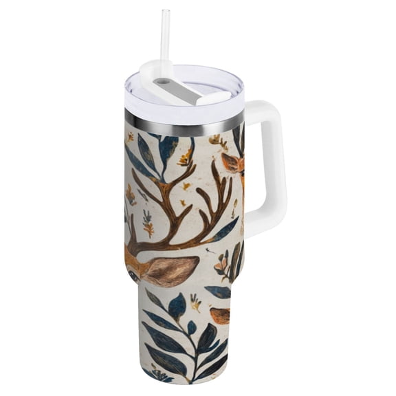 30 oz Stainless Steel Tumbler Vacuum Insulated Leak Proof Stainless Steel Coffee Cup Water Bottles Deer with Big Eyes