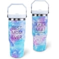 thumbnail image 1 of 30 oz Tumbler with Handle Flip Straw Leak Proof - Best Mom Ever Mother''s Day Birthday Gifts for Mom 30oz Tumbler Travel Coffee Mug 30 Ounce Stainless Steel Cup, 1 of 4