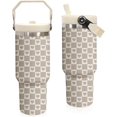 thumbnail image 1 of 30 oz Tumbler with Handle Flip Straw Leak Proof - Checkered Heart Cup 30oz Tumbler Travel Coffee Mug with Handle - Birthday Gifts for Women Checkered Heart Lovers 30 Ounce Stainless Steel Cup, 1 of 4