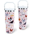thumbnail image 1 of 30 oz Tumbler with Handle Flip Straw Leak Proof - Chicken and Rooster Design 30oz Tumbler Travel Coffee Mug with Handle - Birthday Gifts for Women Chicken Lovers 30 Ounce Stainless Steel Cup, 1 of 4