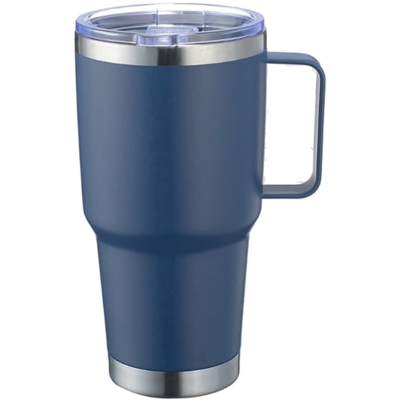30 oz Tumbler with Handle and Lid Stainless Steel Tumblers Double Wall Vacuum Insulated Travel Mug Leak Proof Cup Keep Drinks Cold and Hot 1 Pack Navy Blue