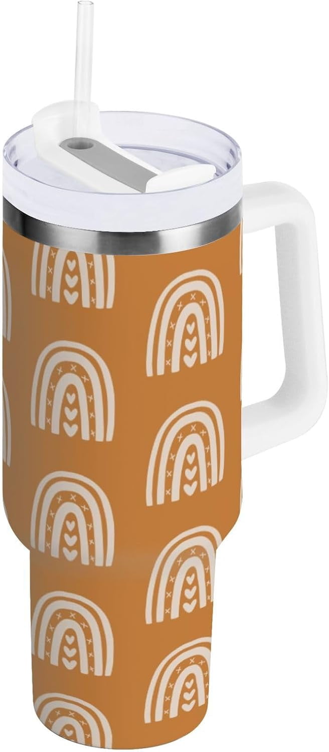 30oz Stainless Steel Tumbler With Handle & Straw Lid - Vacuum Insulated, Keeps Drinks Cold 34hrs/Hot 12hrs