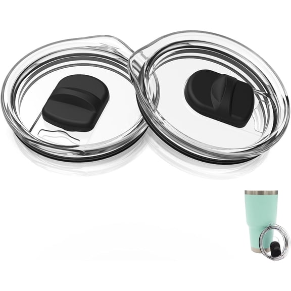 30 oz Tumbler Lid for YETI Rambler Magnetic Slider Lid Splash Resistant Replacement Lid for 30 oz Tumbler, 14 oz Mug and 35 oz Straw Mug, Ozark Trail Old Style RTIC Ember 14 oz, BPA Free (2 Pack)