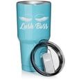 thumbnail image 1 of 30 oz Tumbler Stainless Steel Vacuum Insulated Travel Mug Cup Lash Boss Makeup Lash Extension Artist (Light Blue Glitter), 1 of 1