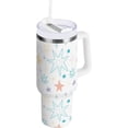 thumbnail image 1 of 30 oz Tumbler with Handle Lid and Straw Insulated Water Tumbler Stainless Steel Water Cup Mug Bottle Reusable Cup Holder Friendly Cute Stars, 1 of 6