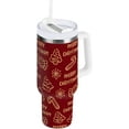 thumbnail image 1 of 30 oz Tumbler with Handle Lid and Straw Insulated Water Tumbler Stainless Steel Water Cup Mug Bottle Reusable Cup Holder Friendly Merry Christmas Red, 1 of 6